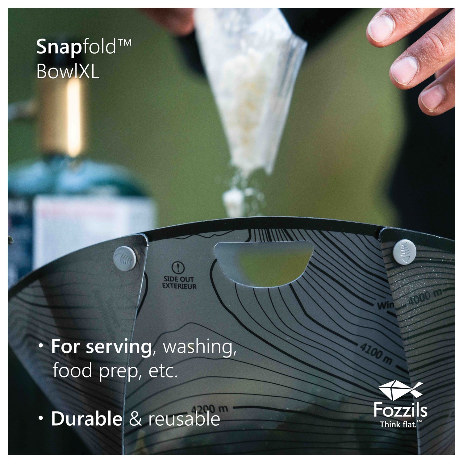 Fozzils Snapfold Bowl X L Grey