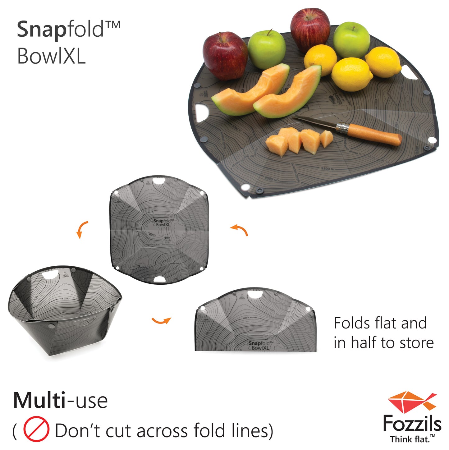 Fozzils Snapfold Bowl X L Grey