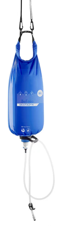 Katadyn BeFree Gravity 10L water filter with hose and carrying strap